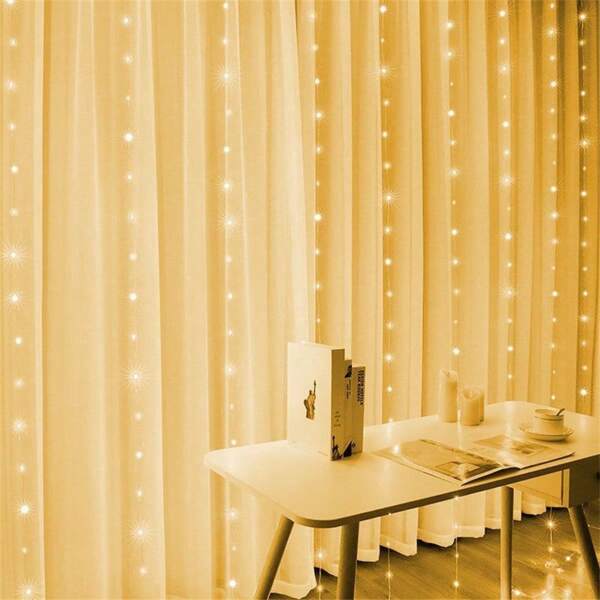 USB-betriebene LED-Vorhanglichter mit Fernbedienung, 8 Beleuchtungsmodi, geeignet für Weihnachten, Halloween, Ostern, Valentinstag und Neujahr Dekorationen - geeignet für Schlafzimmer, Zuhause, Innen-/Außenbereich, Wohnaccessoire