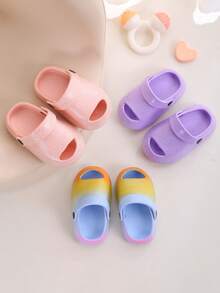 HOEASE 女孩时尚可爱花园木屐，夏季 EVA 软底舒适透气轻便沙滩鞋，拖鞋 - 藍色 - 查看 6