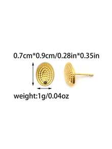 3pcs/Pack 304 Stainless Steel Geometric Flower Multi-Element Earring Studs Jewelry Making Earring Components - Yellow Gold - View 10