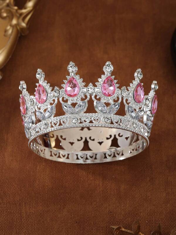 1 Stück eleganter Prinzessinnenkronen-Haarschmuck, Braut-Hochzeitskrone aus Strass-Legierung, geeignet für Erwachsenen-Fotoshooting, US/europäische Volljährigkeitsfeier, Geburtstagsparty, Tiara-Krone, Brautjungferngeschenke