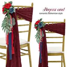 1 Stück Stuhlschleife aus Käsestoff, Hochzeit Gang Dekoration Stuhlband, geeignet für Hochzeit Party Veranstaltungen Stuhl Dekoration