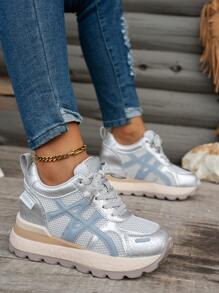 Women's Platform Sports Shoes Chunky Sneakers, Increasing Height, Breathable, Versatile, Spring/Autumn New Arrivals