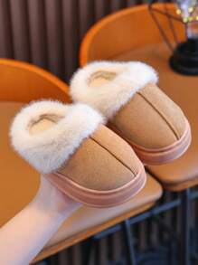 Children's Slippers, Fashion Minimalist 2025 New Style, Small/Medium/Large Boys/Girls Kids Toddler Indoor Home Fluffy Slip-On Soft Bottom Comfortable Floor Slippers, Warm For Autumn/Winter