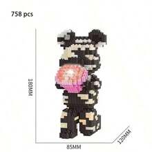 Rose Confession Brave Strongman Building Block Figurine, Feito de material ABS Decoração de mesa para casa Bloco Escultura, Ideia de presente premium para o dia das mães, Natal, Dia dos namorados, Aniversário, 12*12*20cm Capa de acrílico à prova de poeira