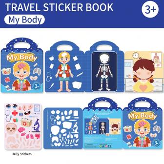 Libro de pegatinas reutilizables, pegatinas de gelatina lavables, excelente para actividades grupales, fiestas, clases de arte