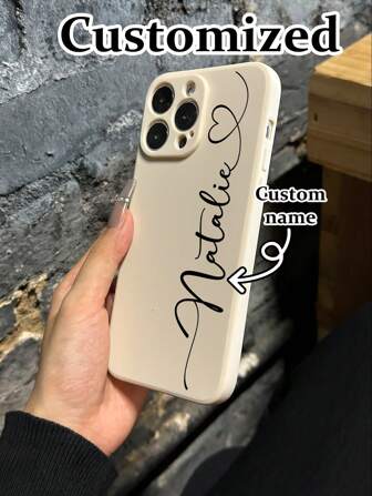 1 Stück anpassbares farbiges, kratzfestes, präzise ausgeschnittenes Telefongehäuse mit Namen, kompatibel mit iPhone/ und Redmi-Serie