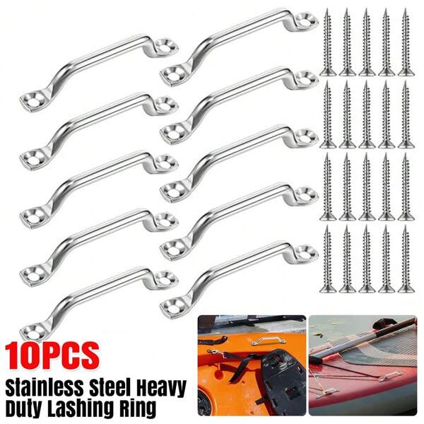 10pcs  Stainless Steel Lashing Ring Tie Down Strap Point Anchor Trailer Heavy Duty