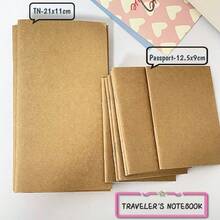 TN Passport Traveler' S Notebook,32 Sheets Line/Blank/Kraft Blank Refill Papers, Journal Diary - Khaki - View 2