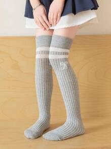 1 Pair Girls Knee High Bow Pattern School Uniform Socks, Breathable Kids Long Socks, Toddler Knee Stockings - Multicolor - View 7