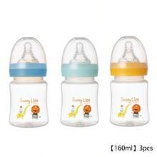 1pc/2pcs Baby Milk Bottle, 5cm Diameter, PP Material, Heat Resistant Up To 120°C, Microwave Body, Clear Measurement Marks, Soft Nipple, Convenient For Baby Daily Use