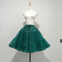 55cm Length White Black Red Petticoat For Cosplay Wedding Prom Tulle Petticoat Crinoline Underskirt Rockabilly Swing Tutu Skirt