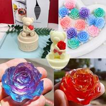 Set de 3 moldes de silicona con forma de flor de rosa, peonía y rosa, para manualidades DIY como jabón hecho a mano, velas perfumadas, yeso, joyería, arcilla polimérica y talla grande, perfectos para proyectos decorativos creativos, ideas y regalos para decoración del hogar, bodas, graduaciones, cumpleaños y fiestas.
