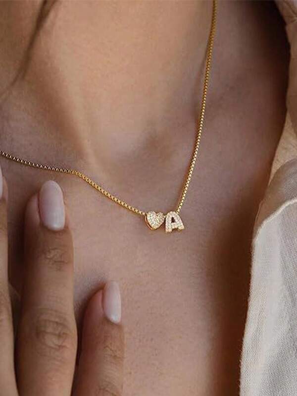 Chunky Alphabet Balloon 3D Letter Initials Gold Plated Pendant Necklace For Women Personalized Jewelry