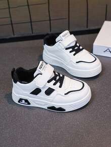 2025春秋新款儿童运动鞋男童女童休闲厚底运动鞋中大童跑步鞋时尚滑板鞋 - 黑色 - 查看 5