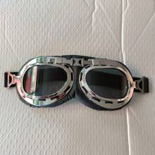 1pc Vintage Windproof Dustproof Cycling Goggles, Black Copper Silver Frame, Motorcycle Helmet Decorative Outdoor Riding Glasses