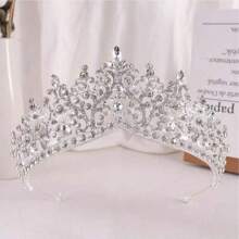 1 pièce Couronne en alliage de strass en verre de goutte d'eau à la mode, convient pour les femmes à porter lors de mariages, vacances, anniversaires et fêtes