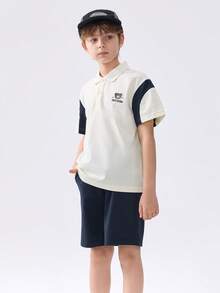 Balabala 男童短袖套装，2025年夏季两件套轻便服装