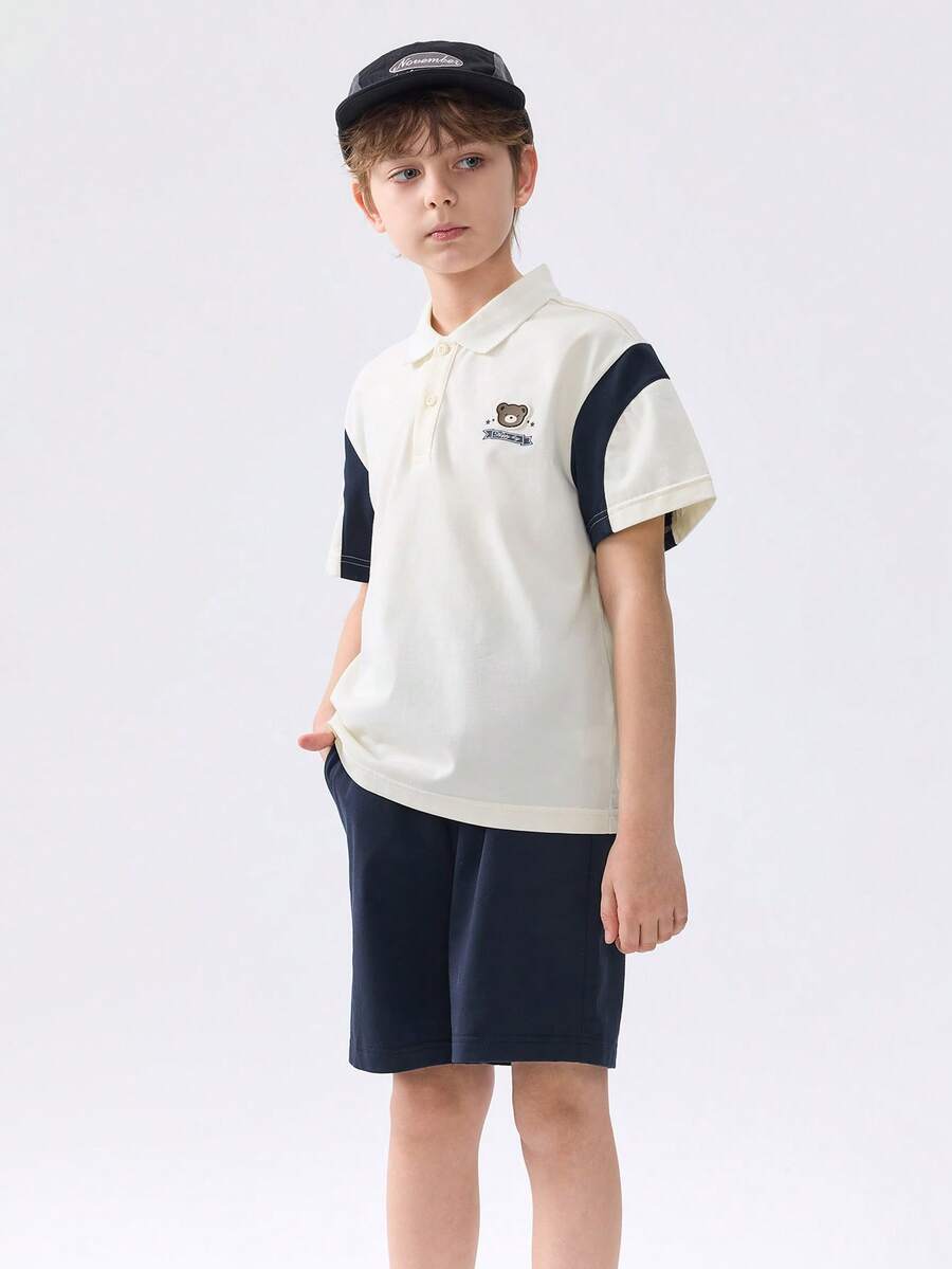 Balabala 男童短袖套装，2025年夏季两件套轻便服装