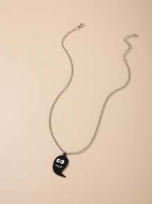 imoli 1 pieza Collar con colgante de fantasma de aleación con efecto de goteo de aceite de la serie oscura de moda, regalo para fiesta de Halloween (pintura artificial con goteo, ligeras variaciones por lote en el efecto del color del aceite de goteo)