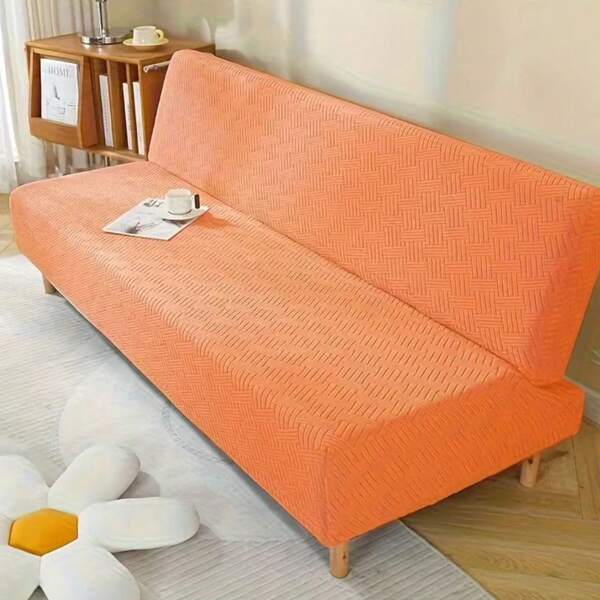 1pc Thickened Sofa Cover, Easy Armless Elastic Sofa Slipcover, Decorative Fabric Couch Cover, Universal Fit