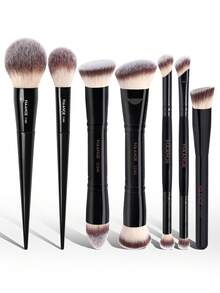 MAANGE 2/5/7/12pcs Professional Makeup Brush Set, Including Blush Brush, Foundation Brush, Powder Brush, Eye Shadow Brush, Highlighter Brush, Contour Brush, Halo Brush, Concealer Brush, Nose Shaping Brush, Suitable For Daily Makeup, Portable Travel Makeup Brush Set, Gift For Women/Girls, Makeup Brush Set, Makeup Brush Set, Makeup Brush Set, Complete Makeup Brushes, Makeup Brush Set, Complete Makeup Tools, Makeup Brush Set, Makeup Brush Set, Makeup Gift Set - Black - View 6