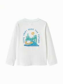 Balabala Camiseta de Manga Longa Infantil 2025 Suave Gola Careca