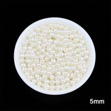 3-14mm ABS Faux Pearl Beads With Hole, Loose Round Craft Beads For Jewelry Making, DIY Handmade Needlework Faux Pearl Necklace Bracelet 8 Size White Beige