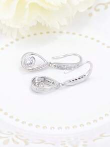 Sterling Silver Cubic Zirconia Water Drop Dangle Earrings, Hypoallergenic Elegant Earrings For Women, Suitable For Daily Wear And Birthday Gifts