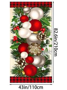 1 pezzo, Ghirlanda di campanelle di Natale di lusso, Decorazione per porta in polietilene da 35x70,8 pollici, Telo di sfondo per Buon Natale, Copertura per foto appesa, Decorazione per l'ingresso di casa, Adatto per decorazioni natalizie e scene di carnevale per il nuovo anno, Decorazioni per la casa, Decorazioni natalizie, Decorazioni per la stanza d'inverno