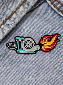 1PC Cartoon Enamel Pin Cute Snail Badge Suitable For Casual Decoration Of Backpacks And Hats