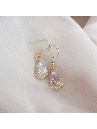 1 par de pendientes colgantes vintage con gota de piedra preciosa, regalo para mujeres, para citas y fiestas
