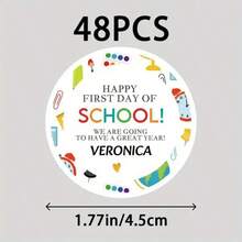 定制 48/96 开放季节返校贴纸，用于装饰书籍、文具、笔记本或校园活动宣传材料