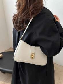 Bolso de mujer de moda, bolso de hombro sólido, bolso de mensajero clásico y sencillo para dama