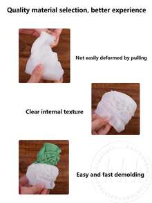 3D螺旋锥圣诞树蜡烛模具 - 几何硅胶模具，适用于树脂、肥皂、香薰蜡烛、DIY粘土工艺品、石膏装饰 - 白色 - 查看 8