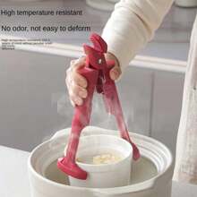 1pc Heat Resistant Tongs With Ergonomic Non-Slip Handle, Adjustable Design, Lightweight And Easy To Store, Multi-Functional Use In Kitchen, Made Of ABS And Stainless Steel