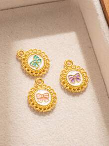 10 Stück Zink-Legierungs-Anhänger mit Sonnenblume und Schleife, geeignet für DIY Halsketten, Armbänder, Ohrringe, Schlüsselanhänger Schmuckherstellung