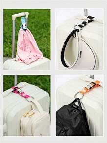 Cinturón de viaje con hebilla de metal, portátil, antirrobo, organizador de equipaje, multifuncional, ajustable, accesorios de viaje compatibles con equipaje y mochilas de todos los tamaños, almacenamiento montado en la pared para guantes, bufandas, mochilas, bolsas escolares y útiles escolares