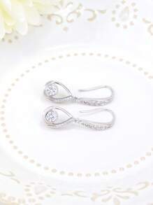 Sterling Silver Cubic Zirconia Water Drop Dangle Earrings, Hypoallergenic Elegant Earrings For Women, Suitable For Daily Wear And Birthday Gifts