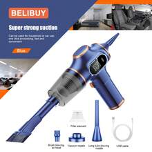 Potente aspiradora para coche y hogar - Recargable USB, incluye accesorios, cuerpo de resina ABS, batería de litio de 2000mAh, dispositivo portátil para polvo | diseño elegante | Acabado elegante, dispositivo de limpieza para el hogar, adecuado para el cuidado de sofás y suelos.