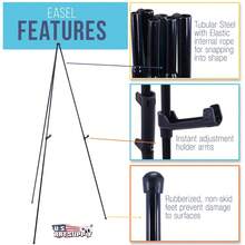 1PC"63" Easel Stand For Wedding Sign, Display Poster, Sign Poster Stand For Display, Display Easel Stand With Bag, Holds 5 Lbs,Easel Stand For Display, Foldable Portable Ground Easel For Wedding Banner And Poster Display Stand