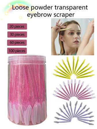 Juego de 100/60/30/20 piezas Herramienta de grooming de cejas de punto de ignición transparente - Afeitadora facial unisex, recortador de cejas, removedor de vello facial, herramienta de afeitado, productos y accesorios de peluquería, artículos de belleza esenciales para viajar
