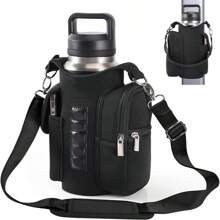 Suport magnetic pentru sticle de apă, geantă de sală, cu buzunare pentru telefon și curea de umăr, 5 magneți încorporați, husă pentru sticle de sală, organizator magnetic pentru accesorii de sală pentru bărbați