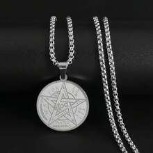 1 款男士个性化嘻哈朋克风格不锈钢项链五角星形吊坠适合日常佩戴和生日或节日礼物