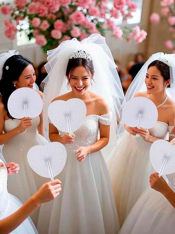 1 Stück herzförmiger Origami Fächer, Papierfaltfächer für Hochzeiten, bunter runder/herzförmiger Papierfaltfächer, Party Dekoration, Geburtstag, Hochzeit