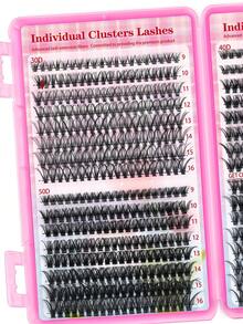640PCS 30D40D50DDramatic C-Curl 8-16MM Mix DIY Lash Extension Kit Set DIY Bottom Lashes Eyelashes Book Big Volume Soft Individual Cluster Lashes Create A Fluffy Natural Wispy Y2k Butterfly Elements Pink Base Card Look At Home Long Lasting DIY Lashes Glue ,DIY Glue Remover,DIY Lashes Tweezers