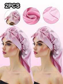 1 pieza Gorro de satén largo, Gorro de seda para cabello, Gorro para dormir, Gorro para trenzas largas, Gorro de cuidado del cabello reutilizable y ajustable, Gorro para dormir para mujeres