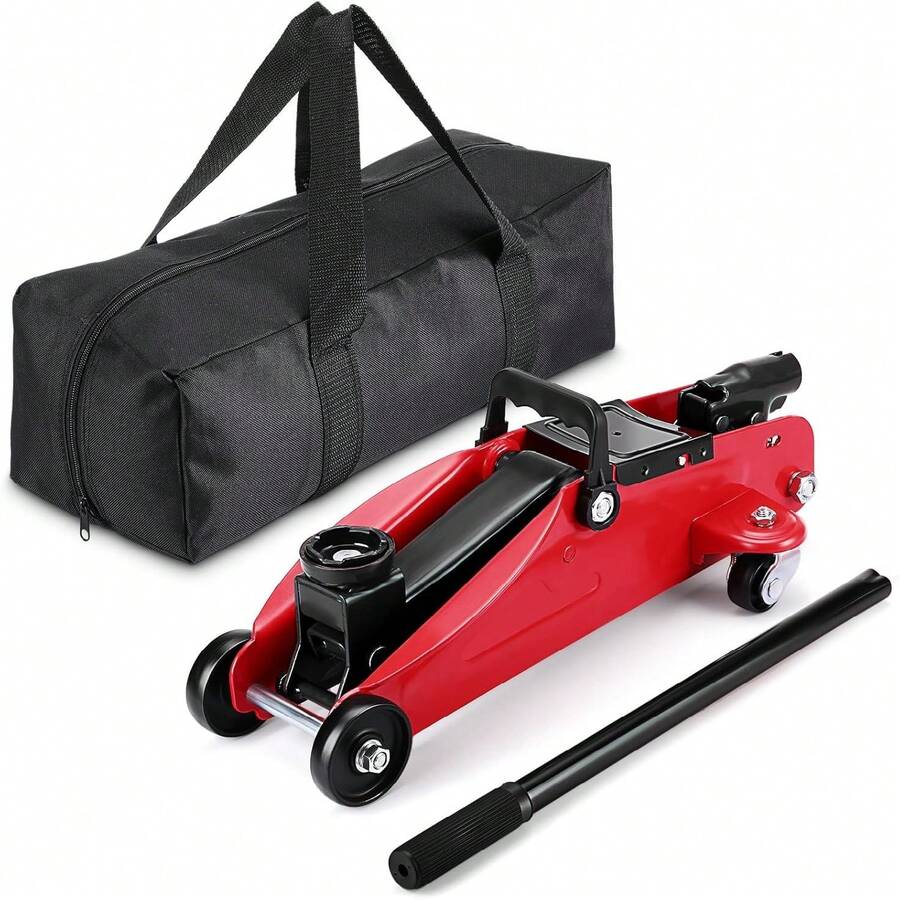 Professional-Grade Hydraulic Floor Jack, 2 Ton Low Profile Automotive Jack, Compact Portable Design With 3.35-13 Inch Lift Range, Heavy Duty Garage And Shop Equipment - Đỏ - Xem 1