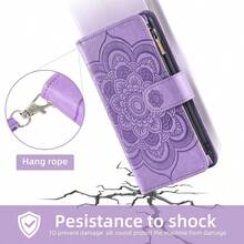 HMXQYAsuwish Phone Case For  Galaxy S24 FE 5G Wallet Cover With Tempered Glass Screen Protector And Flower Leather Flip Credit Card Holder Stand Cell Accessories S 24 EF S24FE 24S Women Men Purple6196 - Màu tím - Xem 6
