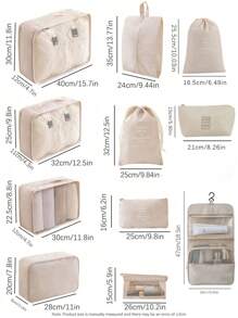 9 Stücke/Set Packtaschen fürs Reisen - Große Kapazität Multi-Funktions Reißverschluss Aufbewahrungstaschen, Handtasche, Aufbewahrungstasche, Netztasche, Schuhbeutel, Flaschenhülle, Kordelzugbeutel, Allzwecktasche, Gepäcktasche, Unterwäsche-Aufbewahrungstasche, Krankenhaustasche, Hemden, Unterwäsche, Kleidung