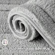 GRANNY SAYS Tapete De Baño Antideslizante Gris Suave Y Absorbente De Agua De Microfibra Lavables Y Secables A Maquina Tapetes Para Suelo De Baño Bañera Y Ducha 16 X 24 Pulgadas - Gris - View 3